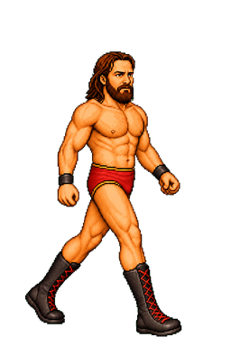 Wrestler walking into the ring
